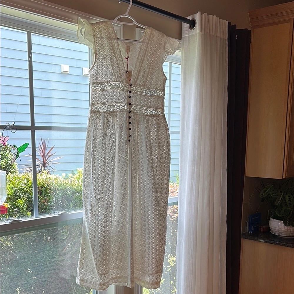 RAGA White Sleeveless Plunge Midi Sundress
